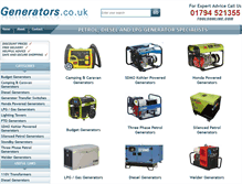 Tablet Screenshot of generators.co.uk